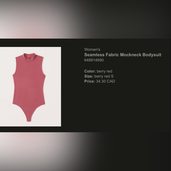 Abercrombie & Fitch Mock Neck Sleeveless Bodysuit Size: Small - Picture 5 of 5